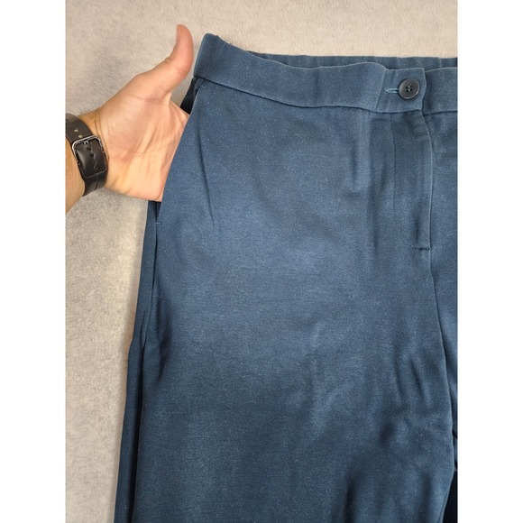 Eileen Fisher Women's Dark Turquois Straight Leg High Rise Pant Size L Business‎ - Picture 3 of 13